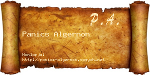Panics Algernon névjegykártya